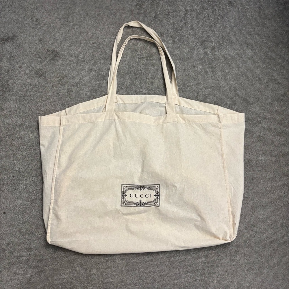 GUCCI Logo Cotton Dust Bag Tote Sustainable Shopping